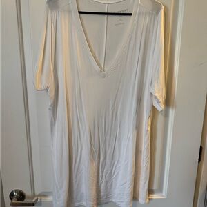 White V-Neck Women's Top